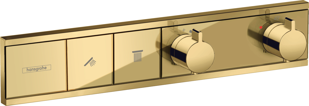 Hansgrohe RainSelect Thermostat For Concealed Installation For 2 Functions - Polished Gold Optic - 15380990