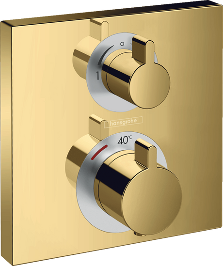 Hansgrohe Ecostat Square Thermostatic Mixer For Concealed Installation For 2 Outlets - Polished Gold-optic - 15714990