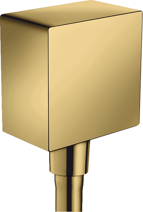 Hansgrohe FixFit Wall Outlet Square With Non-Return Valve - Polished Gold Optic - 26455990