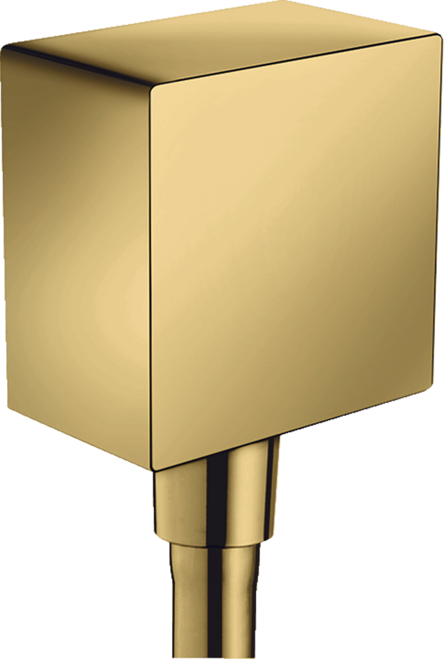Hansgrohe FixFit Wall Outlet Square With Non-Return Valve - Polished Gold Optic - 26455990
