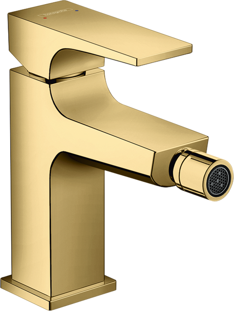 Hansgrohe Metropol Single Lever Bidet Mixer wWith Lever Handle and Push-open Waste - Polished Gold Optic - 32520990