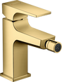 Hansgrohe Metropol Single Lever Bidet Mixer wWith Lever Handle and Push-open Waste - Polished Gold Optic - 32520990