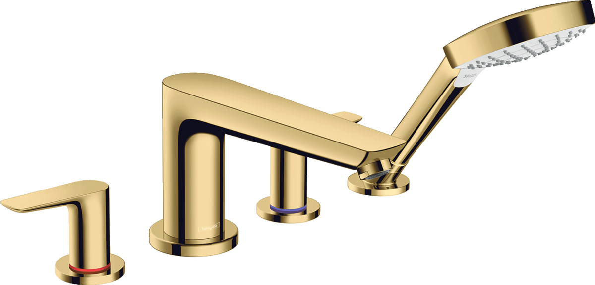 Hansgrohe Talis E 4-hole Rim-Mounted Bath Mixer - Polished Gold Optic - 71748990
