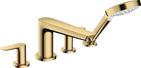 Hansgrohe Talis E 4-hole Rim-Mounted Bath Mixer - Polished Gold Optic - 71748990