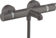 Hansgrohe Ecostat Thermostatic Bath Mixer Comfort For Exposed Installation - Brushed Black Chrome - 13114340