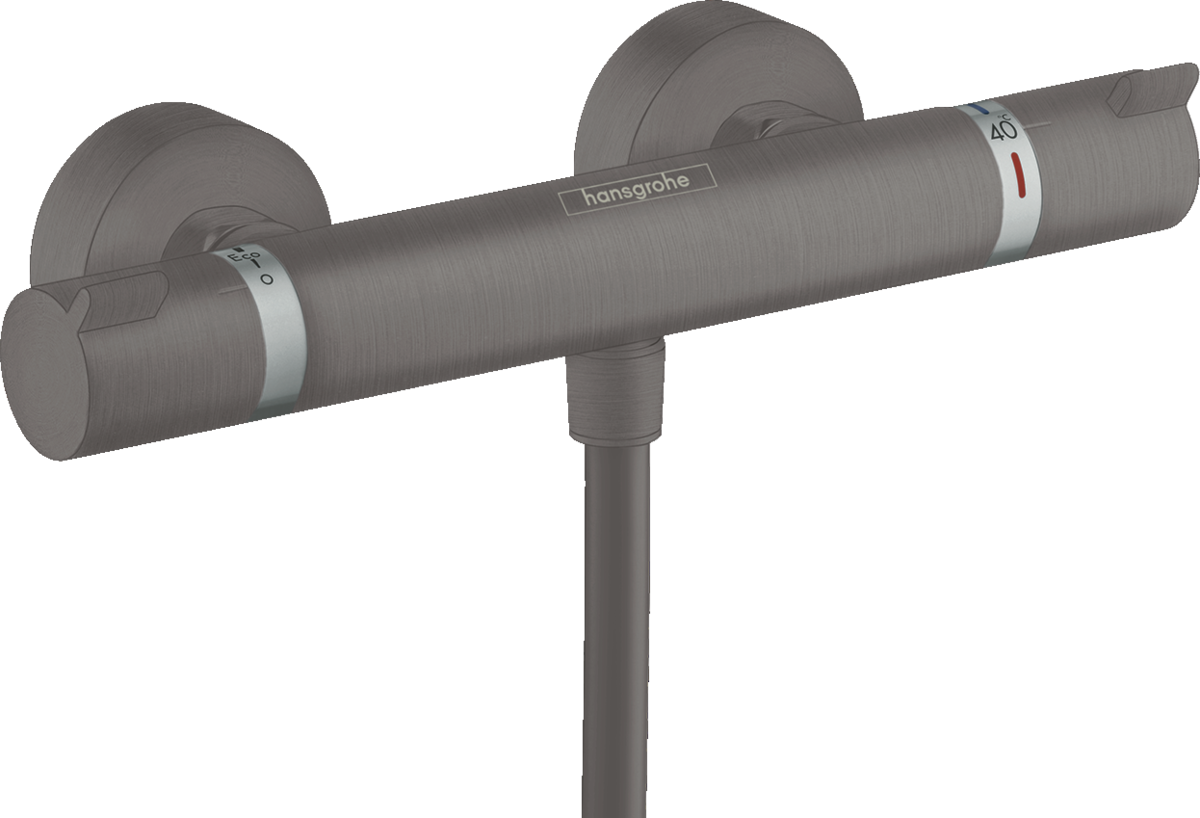 Hansgrohe Ecostat Thermostatic Shower Mixer Comfort For Exposed Installation - Brushed Black Chrome - 13116340