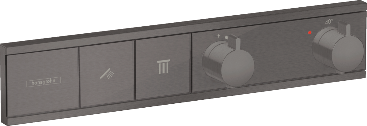 Hansgrohe RainSelect Thermostat For Concealed Installation For 2 Functions - Brushed Black Chrome - 15380340