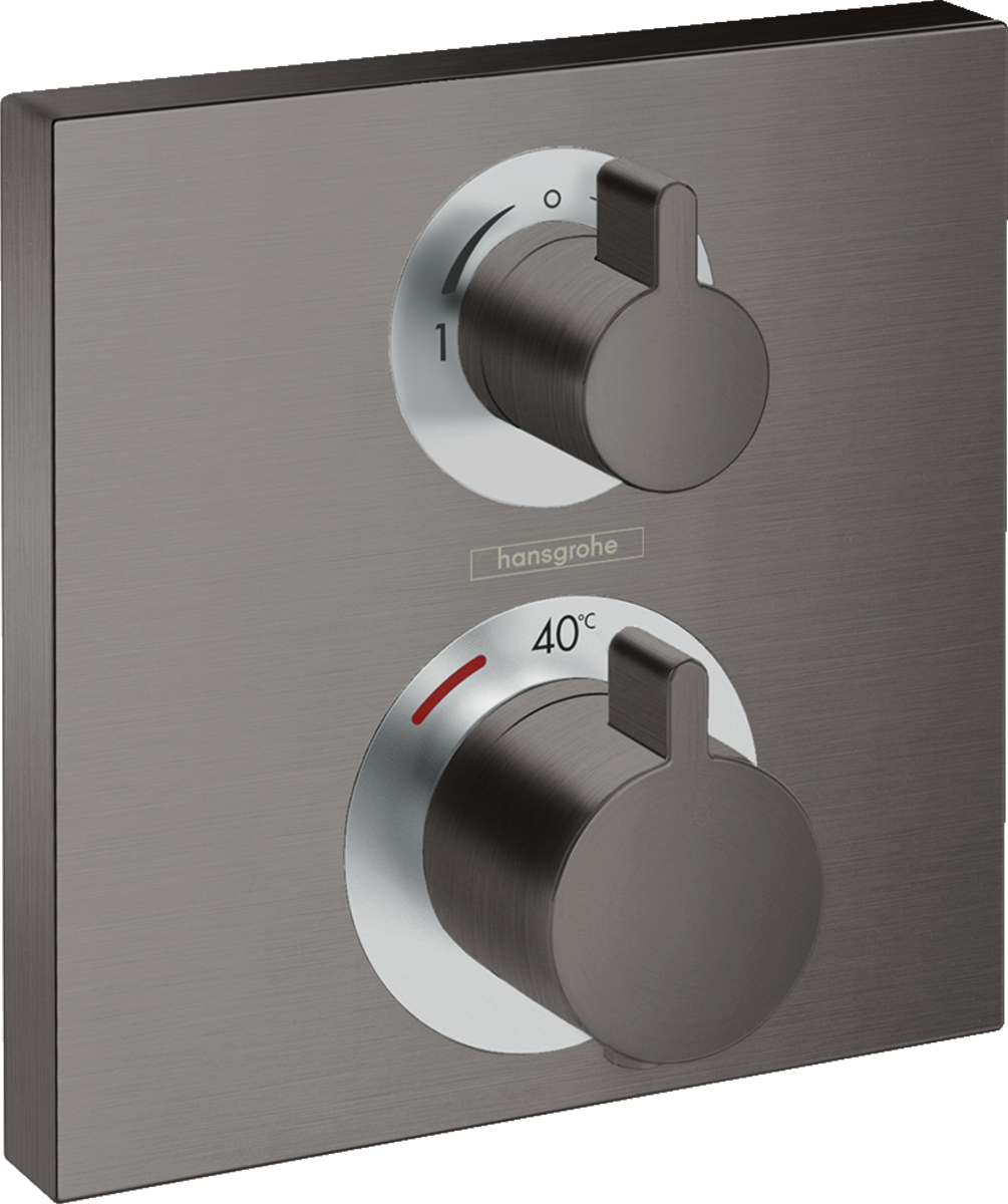 Hansgrohe Ecostat Square Thermostatic Mixer For Concealed Installation For 2 Outlets - Brushed Black Chrome - 15714340