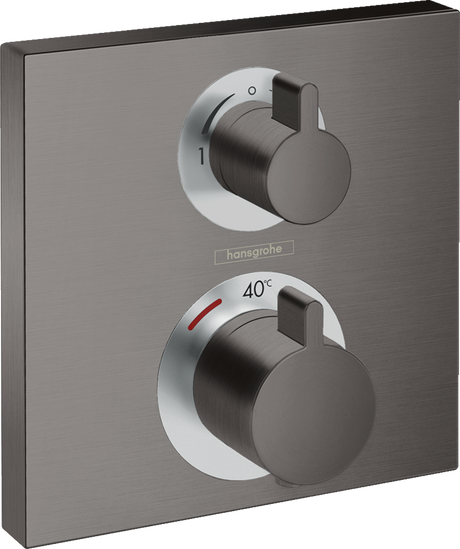 Hansgrohe Ecostat Square Thermostatic Mixer For Concealed Installation For 2 Outlets - Brushed Black Chrome - 15714340