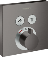 Hansgrohe ShowerSelect Thermostatic Mixer For Concealed Installation For 2 Outlets - Brushed Black Chrome - 15763340