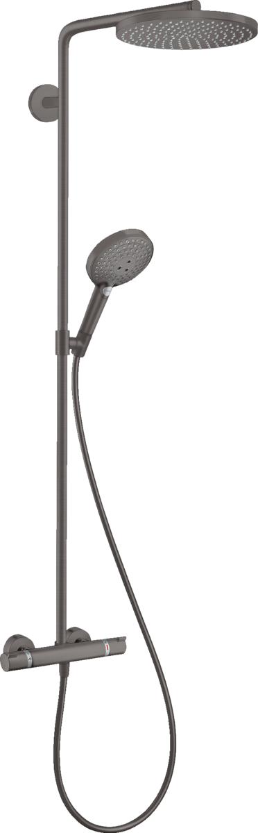 Hansgrohe Raindance Select S Showerpipe 240 1jet Powderrain With Thermostatic Shower Mixer - Brushed Black Chrome  - 27633340