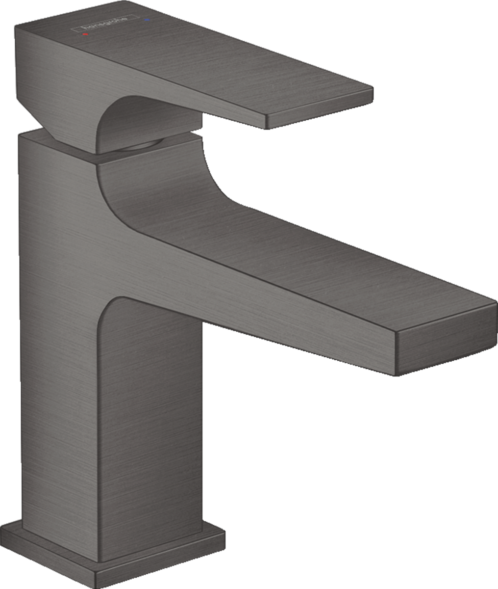Hansgrohe Metropol Single Lever Basin Mixer 100 with Lever Handle For Cloakroom Basins with Push-open Waste - Brushed Black Chrome - 32500340