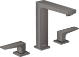 Hansgrohe Metropol 3-hole Basin Mixer 160 with Lever Handles and Push-open Waste - Brushed Black Chrome - 32515340