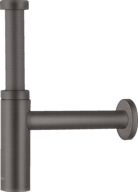 Hansgrohe Bottle Trap Flowstar S in brushed black chrome for efficient drainage and modern bathroom style