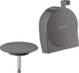 Hansgrohe Exafill S Finish Set bath filler waste and overflow set in brushed black chrome with modern design and integrated functionality