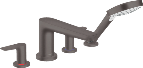 Hansgrohe Talis E 4-hole Rim-Mounted Bath Mixer - Brushed Black Chrome - 71748340