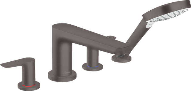 Hansgrohe Talis E 4-hole Rim-Mounted Bath Mixer - Brushed Black Chrome - 71748340