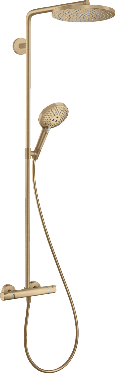 Hansgrohe Raindance Select S Showerpipe 240 1jet Powderrain With Thermostatic Shower Mixer - Brushed Bronze - 27633140