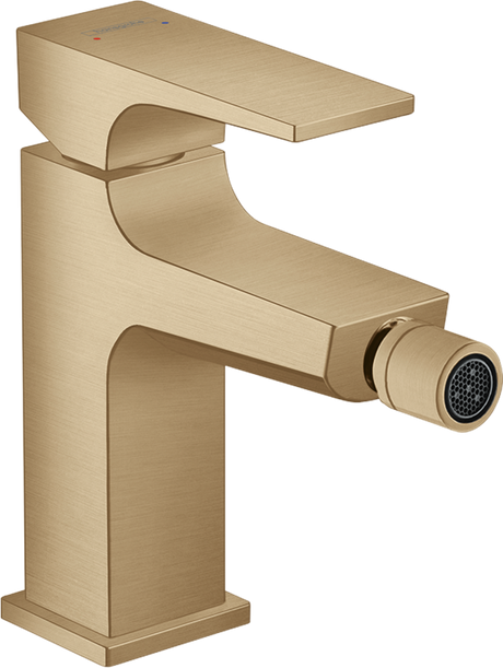 Hansgrohe Metropol Single Lever Bidet Mixer wWith Lever Handle and Push-open Waste - Brushed Bronze - 32520140