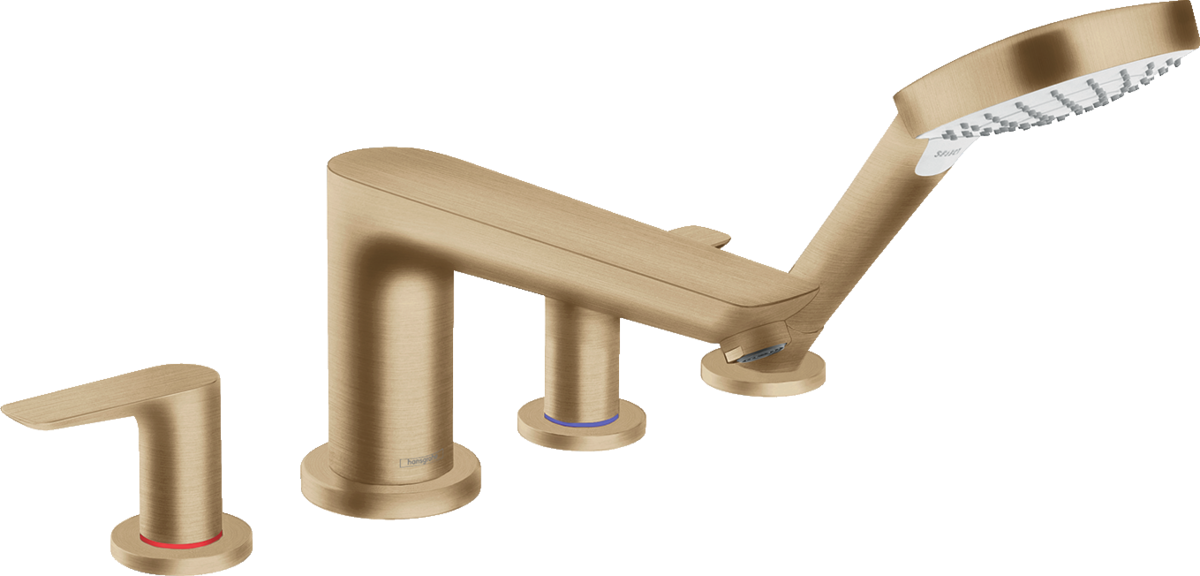 Hansgrohe Talis E 4-hole Rim-Mounted Bath Mixer - Brushed Bronze - 71748140