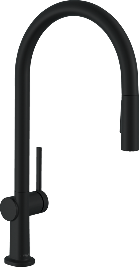 Hansgrohe Talis M54 Single Lever Kitchen Mixer 210 With Pull-out Spray 2 Spray Modes - Matt Black - 72800670