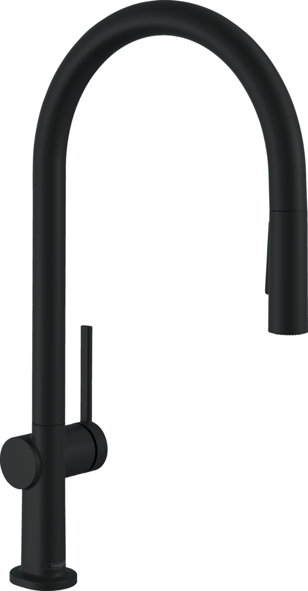 Hansgrohe Talis M54 Single Lever Kitchen Mixer 210 With Pull-out Spray 2 Spray Modes - Matt Black - 72800670