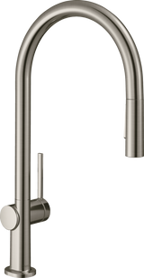 Hansgrohe Talis M54 Single Lever Kitchen Mixer 210 With Pull-out Spray And Sbox 2 Spray Modes - Stainless Steel - 72801800