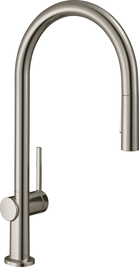 Hansgrohe Talis M54 Single Lever Kitchen Mixer 210 With Pull-out Spray 2 Spray Modes - Stainless Steel - 72800800