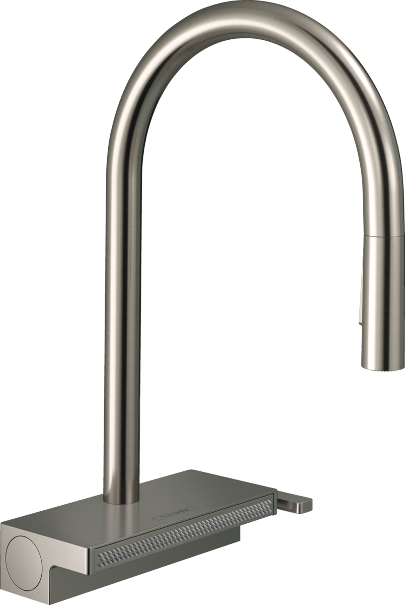 Hansgrohe Aquno Select M81 Single Lever Kitchen Mixer 170 With Pull-out Spray And Sbox 3 Spray Modes - Stainless Steel - 73831800