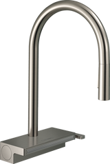 Hansgrohe Aquno Select M81 Single Lever Kitchen Mixer 170 With Pull-out Spray And Sbox 3 Spray Modes - Stainless Steel - 73831800