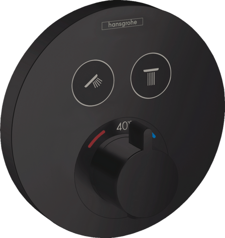 Hansgrohe Showerselect S Thermostatic Mixer For Concealed Installation For 2 Outlets - Matt Black - 15743670