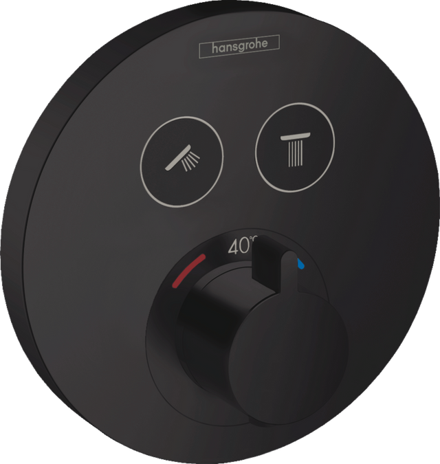 Hansgrohe Showerselect S Thermostatic Mixer For Concealed Installation For 2 Outlets - Matt Black - 15743670
