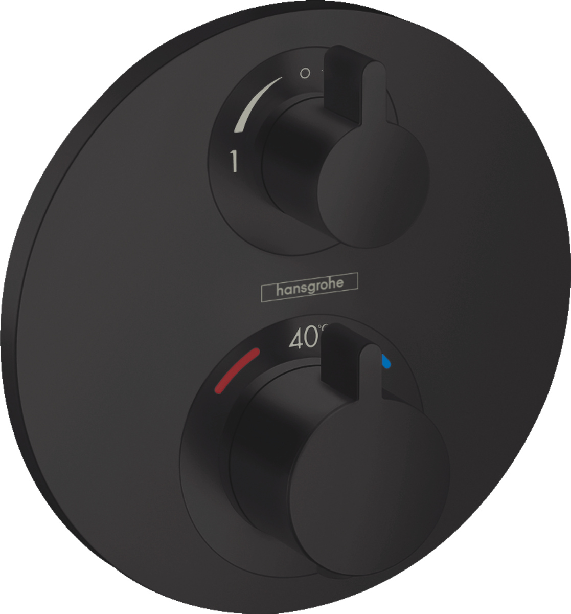 Hansgrohe Ecostat S Thermostatic Mixer For Concealed Installation For 2 Outlets With Shut-off  Diverter Valve - Matt Black - 15758670