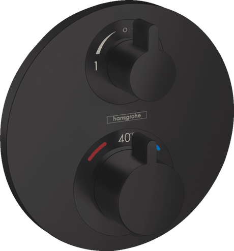 Hansgrohe Ecostat S Thermostatic Mixer For Concealed Installation For 2 Outlets With Shut-off  Diverter Valve - Matt Black - 15758670
