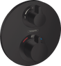 Hansgrohe Ecostat S Thermostatic Mixer For Concealed Installation For 2 Outlets With Shut-off  Diverter Valve - Matt Black - 15758670