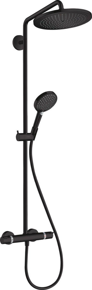 Hansgrohe Croma Select S Showerpipe 280 1jet Ecosmart 9 L/min With Thermostat And Hand Shower Raindance Select S 120 3jet - Matt Black - 26891670