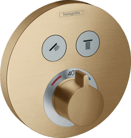 Hansgrohe Showerselect S Thermostatic Mixer For Concealed Installation For 2 Outlets - Brushed Bronze - 15743140