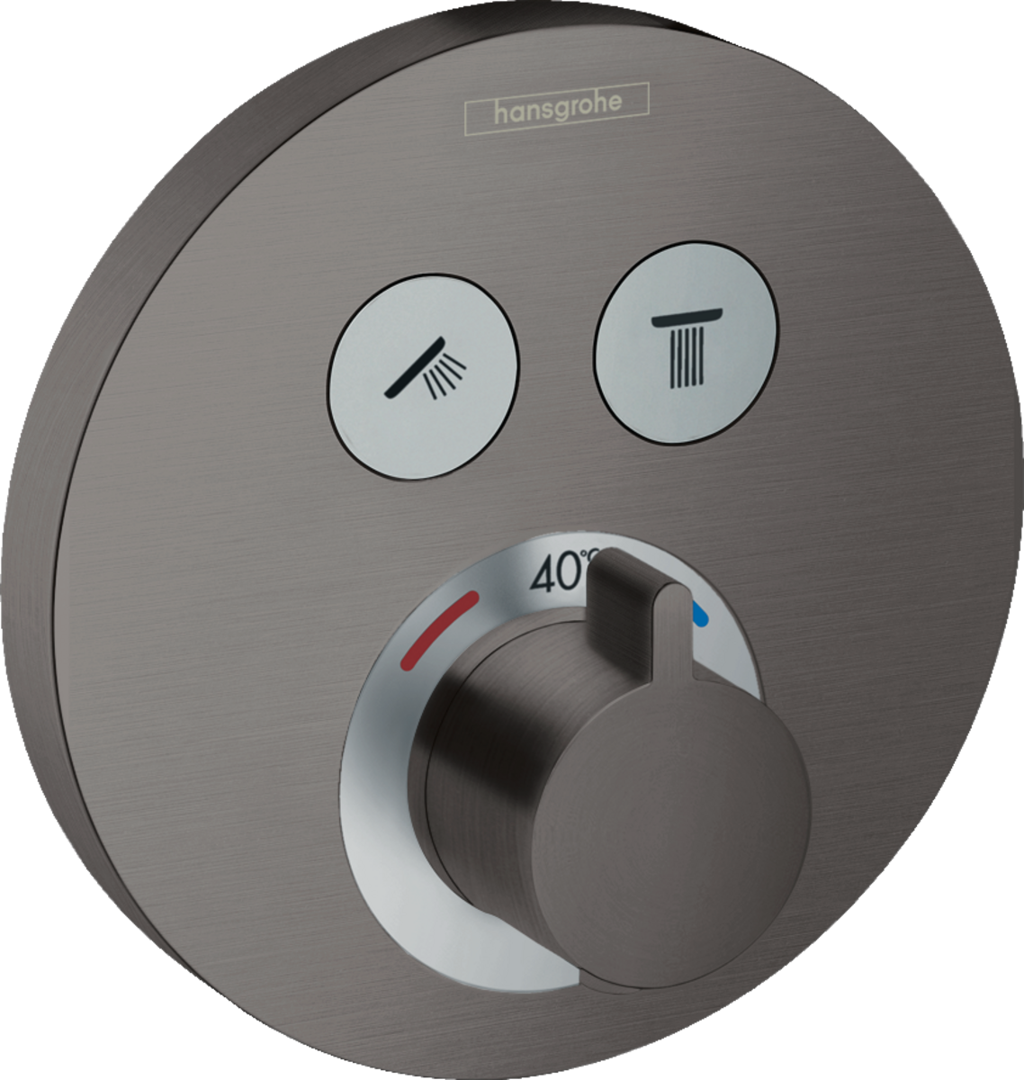 Hansgrohe Showerselect S Thermostatic Mixer For Concealed Installation For 2 Outlets - Brushed Black Chrome - 15743340