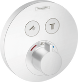 Hansgrohe Showerselect S Thermostatic Mixer For Concealed Installation For 2 Outlets - Matt White - 15743700