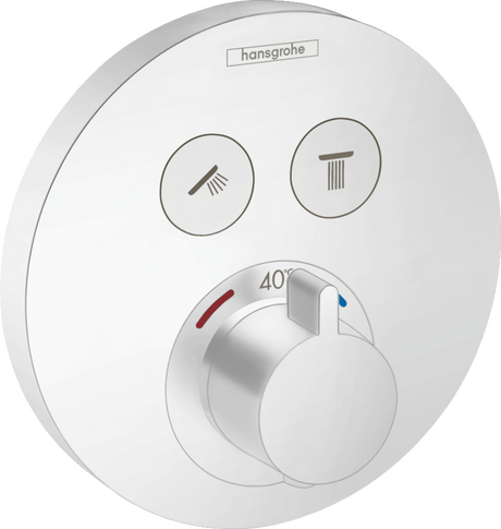Hansgrohe Showerselect S Thermostatic Mixer For Concealed Installation For 2 Outlets - Matt White - 15743700