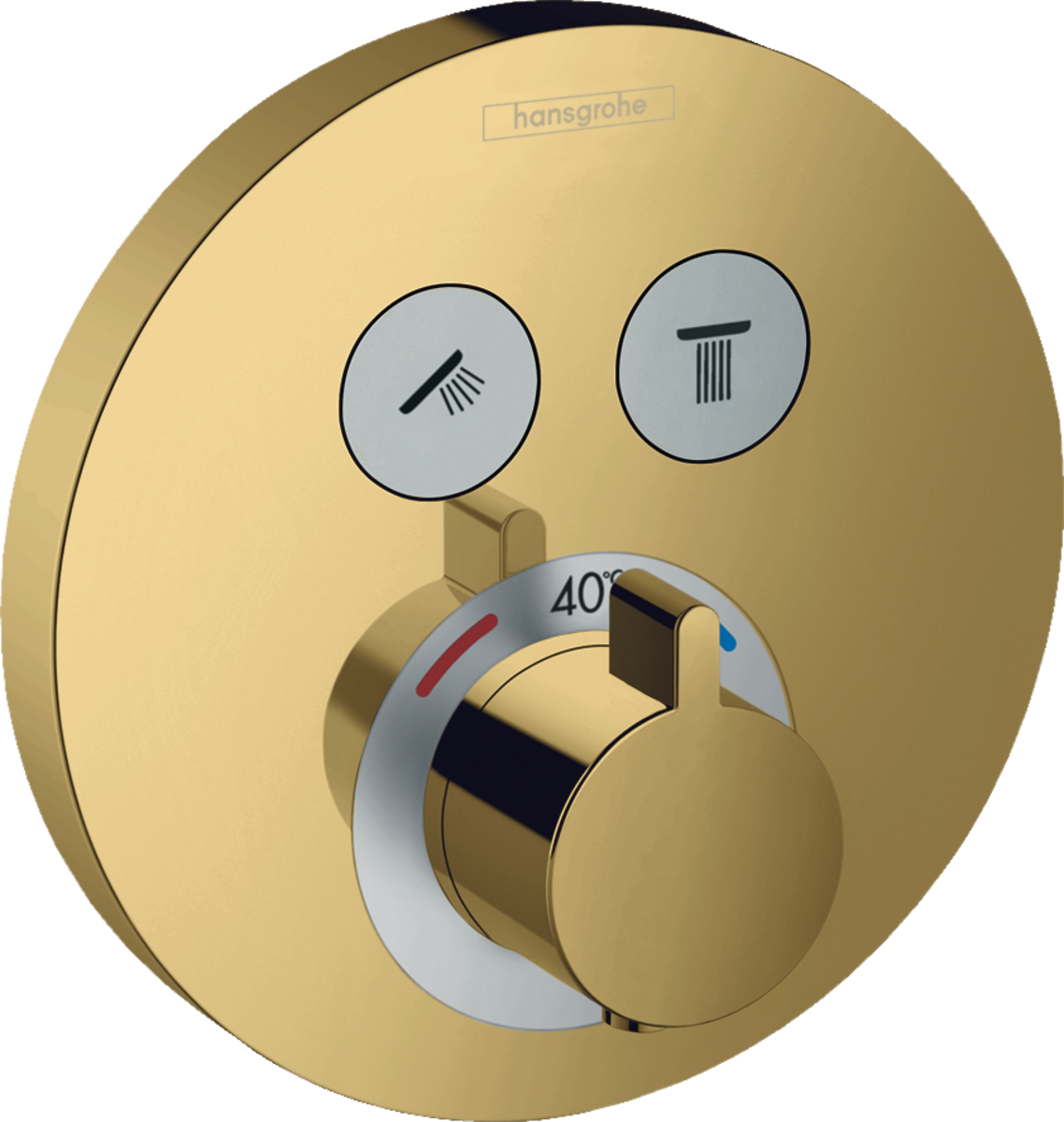 Hansgrohe Showerselect S Thermostatic Mixer For Concealed Installation For 2 Outlets - Polished Gold-optic - 15743990