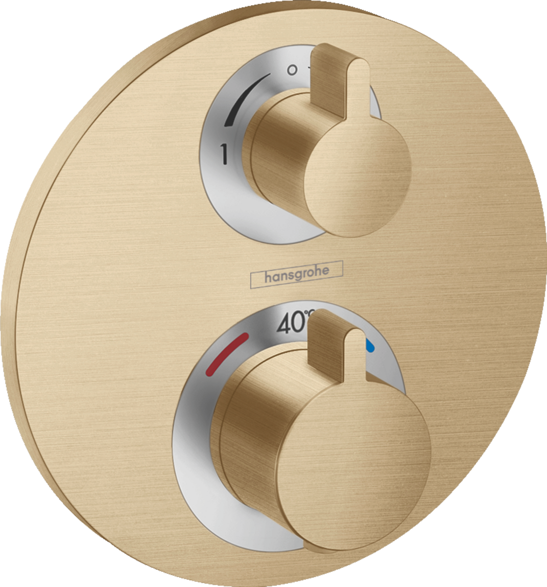 Hansgrohe Ecostat S Thermostatic Mixer For Concealed Installation For 2 Outlets With Shut-off  Diverter Valve - Brushed Bronze - 15758140