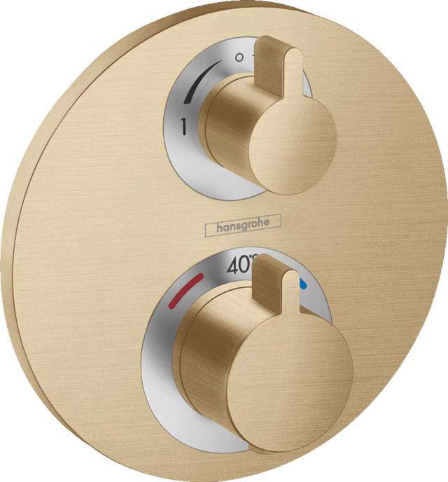 Hansgrohe Ecostat S Thermostatic Mixer For Concealed Installation For 2 Outlets With Shut-off  Diverter Valve - Brushed Bronze - 15758140