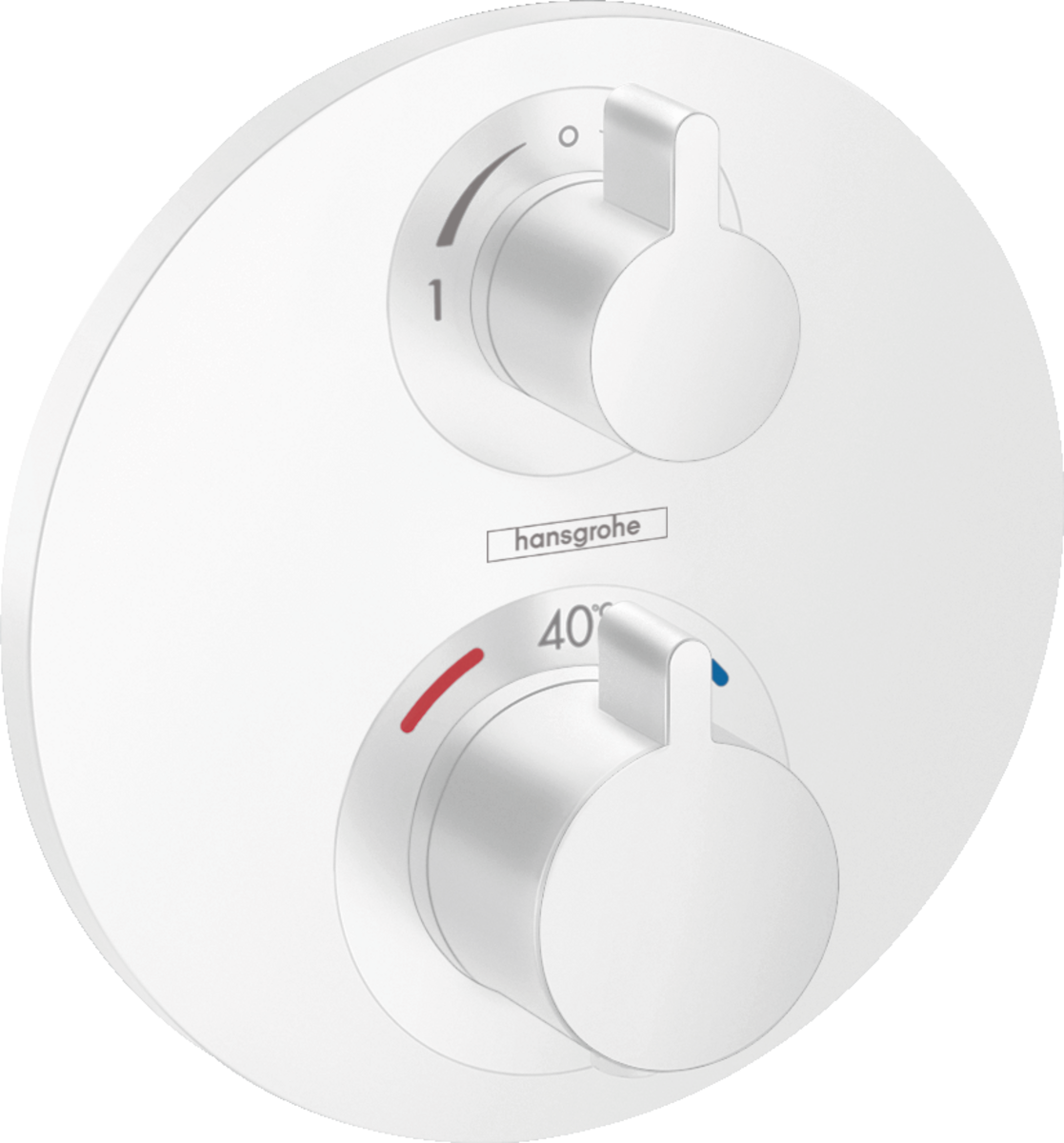 Hansgrohe Ecostat S Thermostatic Mixer For Concealed Installation For 2 Outlets With Shut-off  Diverter Valve - Matt White - 15758700