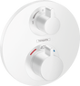 Hansgrohe Ecostat S Thermostatic Mixer For Concealed Installation For 2 Outlets With Shut-off  Diverter Valve - Matt White - 15758700