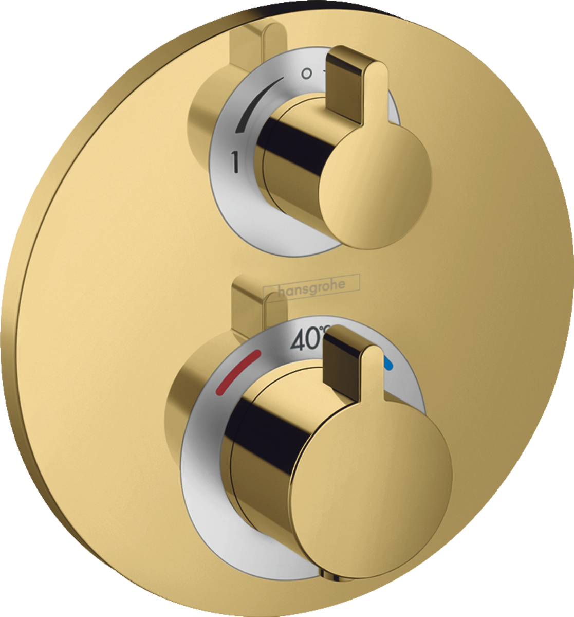 Hansgrohe Ecostat S Thermostatic Mixer For Concealed Installation For 2 Outlets With Shut-off  Diverter Valve - Polished Gold-optic - 15758990