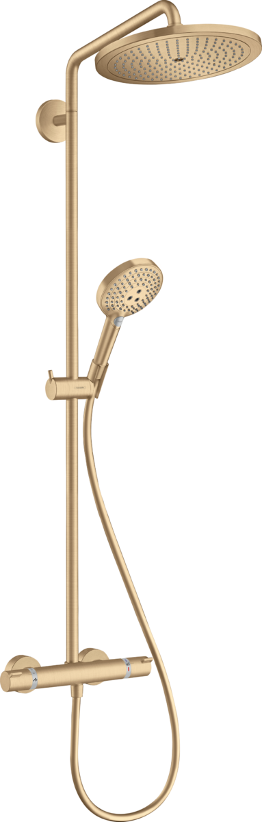 Hansgrohe Croma Select S Showerpipe 280 1jet Ecosmart 9 L/min With Thermostat And Hand Shower Raindance Select S 120 3jet - Brushed Bronze - 26891140