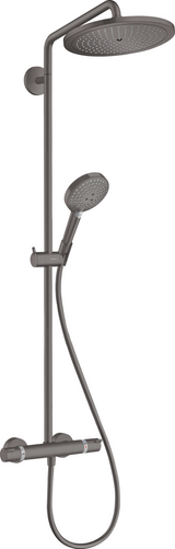 Hansgrohe Croma Select S Showerpipe 280 1jet With Thermostat And Hand Shower Raindance Select S 120 3jet - Brushed Black Chrome - 26890340