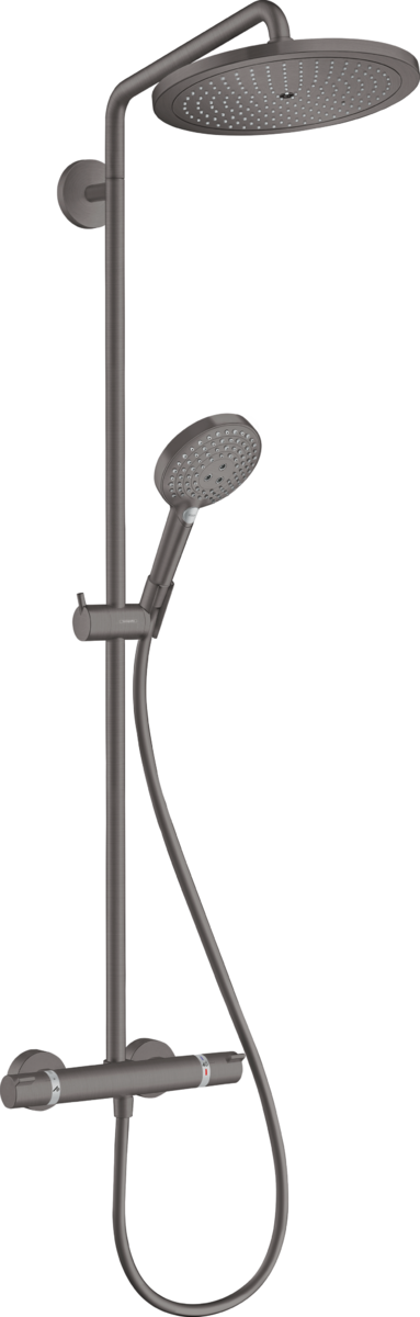 Hansgrohe Croma Select S Showerpipe 280 1jet With Thermostat And Hand Shower Raindance Select S 120 3jet - Brushed Black Chrome - 26890340