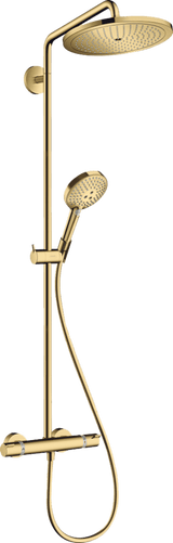 Hansgrohe Croma Select S Showerpipe 280 1jet With Thermostat And Hand Shower Raindance Select S 120 3jet - Polished Gold - optic - 26890990 - TAP 'N' SHOWER